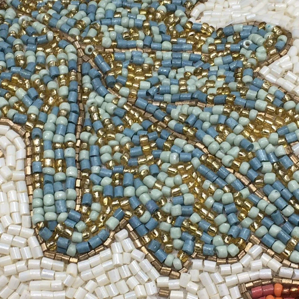 Gilded Maple Fall Leaves Beaded Decor Pillow Red Blue Orange Thanksgiving 12x20